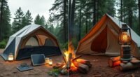 comparing tech and traditional camping