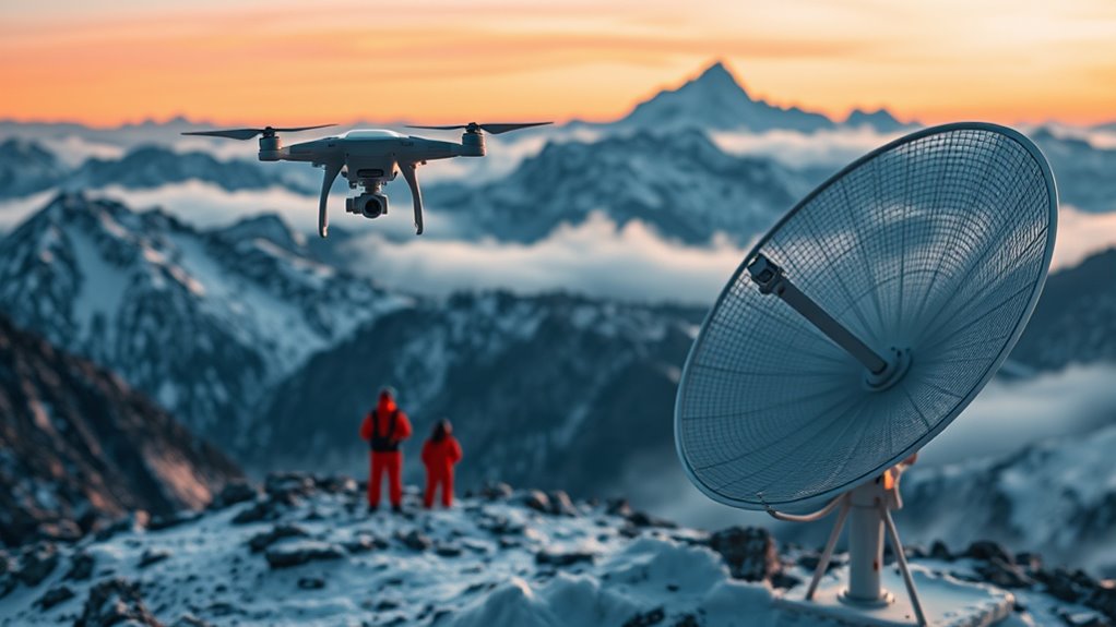 satellites and drones search