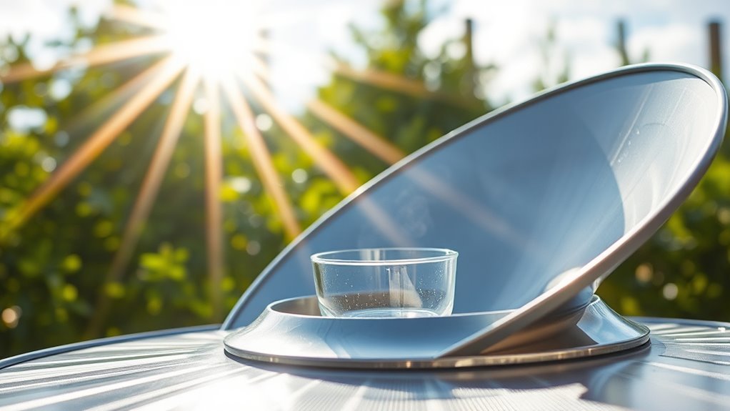 solar energy focuses heat