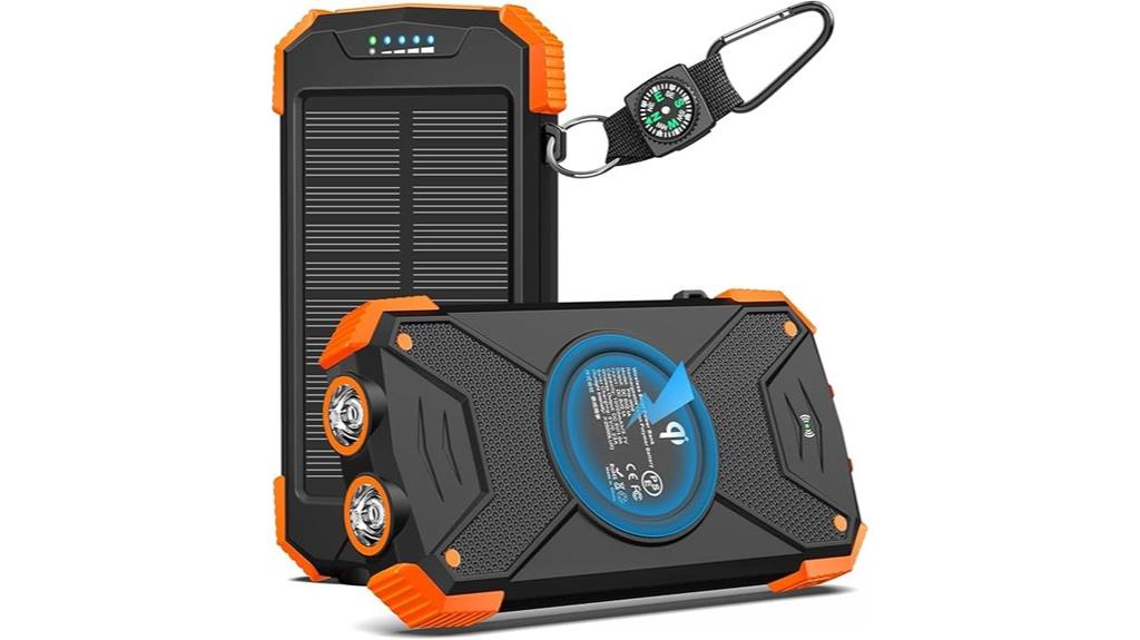 solar power bank flashlight