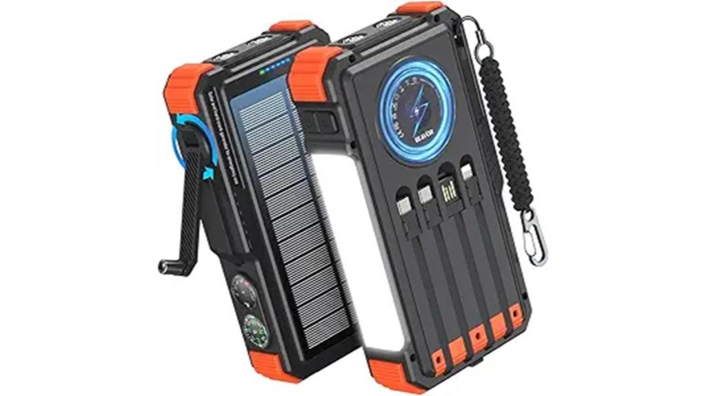 solar power bank with crank