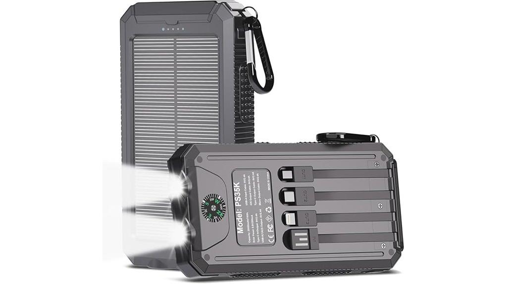 solar powered 20 000mah portable charger