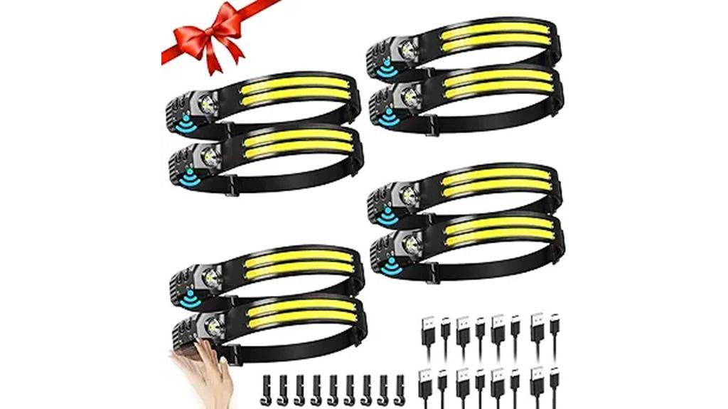 eight pack rechargeable headlamps