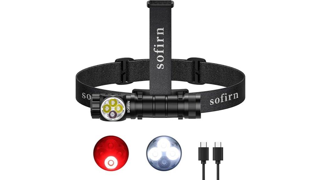 headlamp with red light