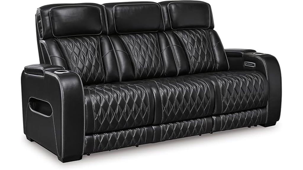 leather reclining sofa with usb