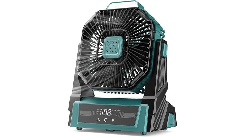 portable camping fan with lights