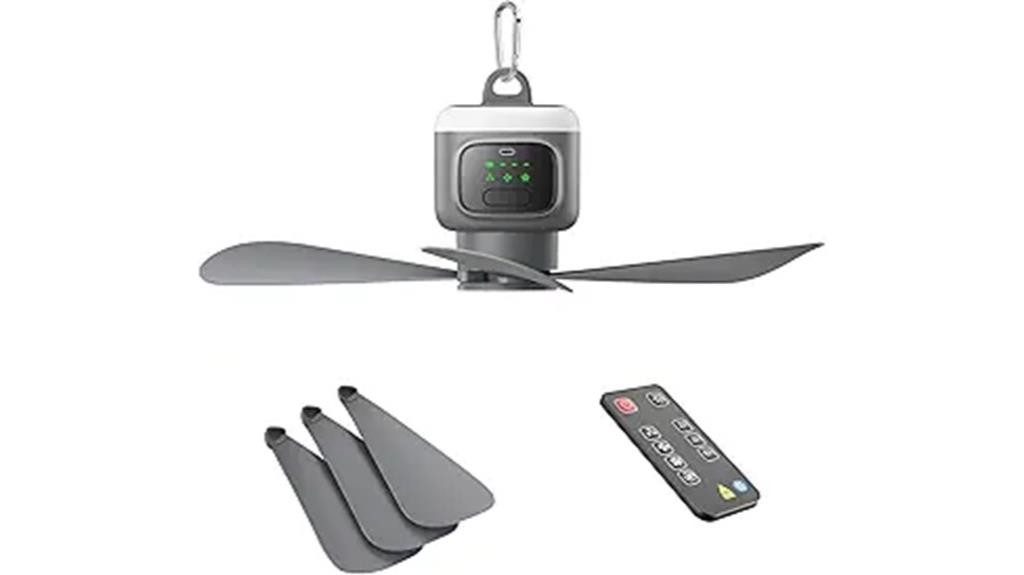 portable ceiling fan with light