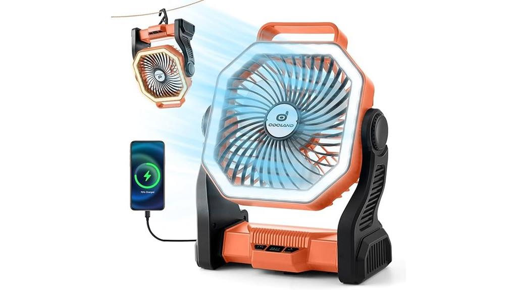 rechargeable camping fan with battery