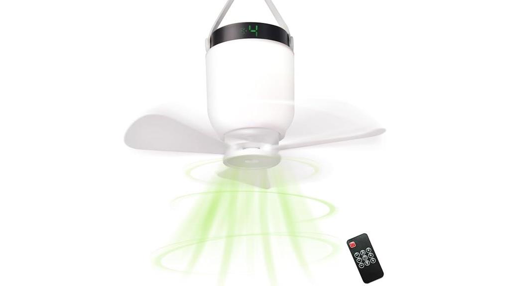 rechargeable camping fan with light