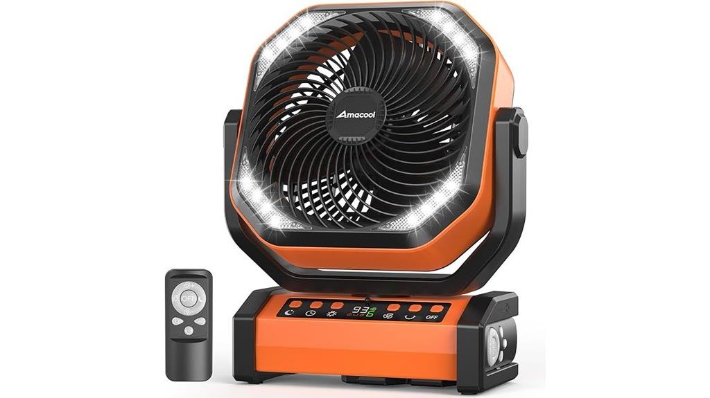 rechargeable camping fan with remote