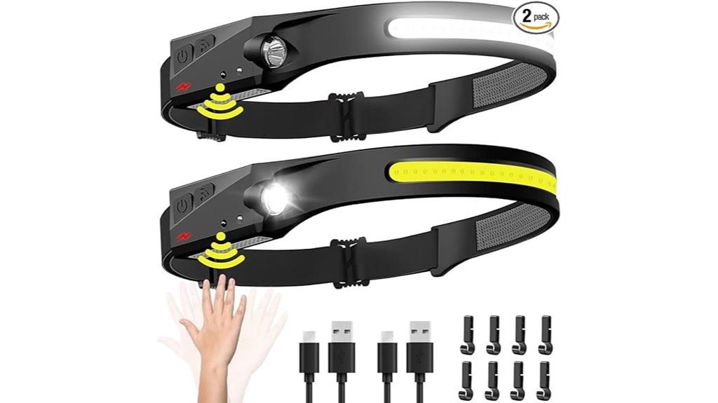 rechargeable dual headlamps set