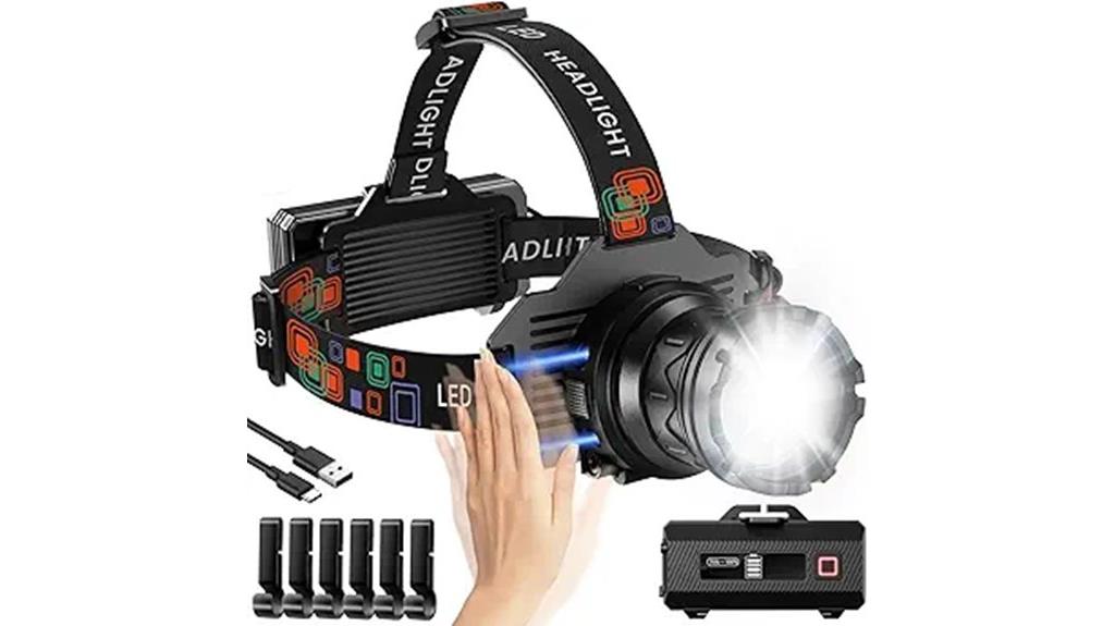 rechargeable headlamp with motion
