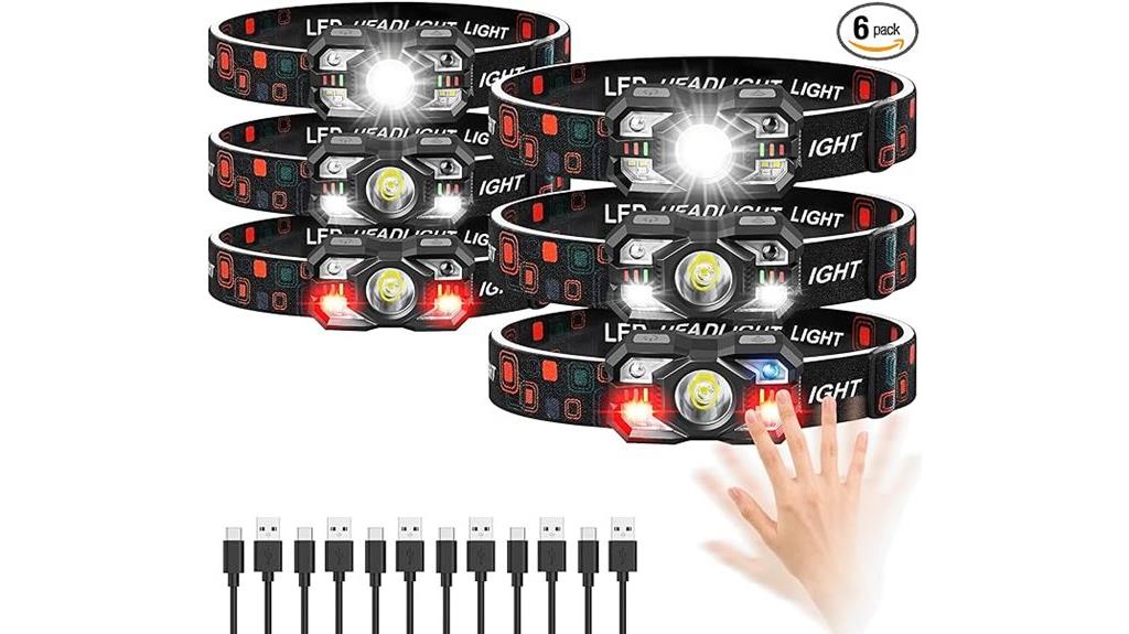six rechargeable headlamps