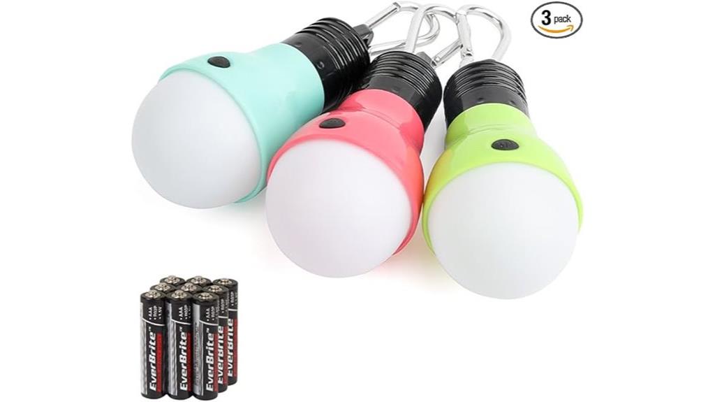three pack camping lights