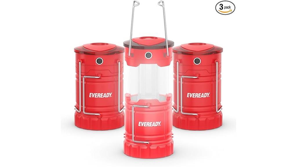 three pack led camping lantern