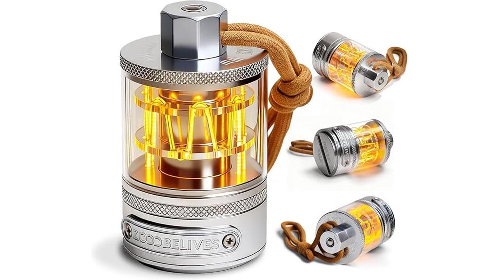 vintage aluminum camping lantern