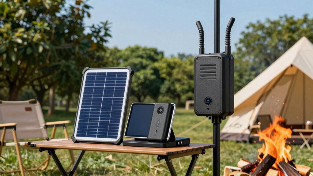 create a modern camping tech zone