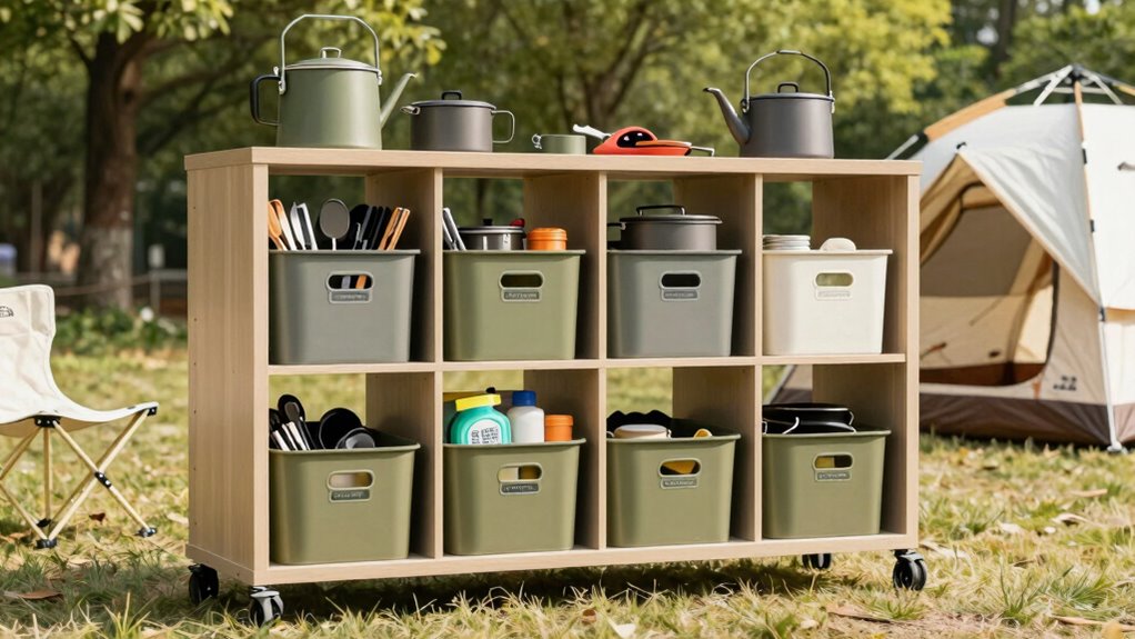 efficient camping gear organization