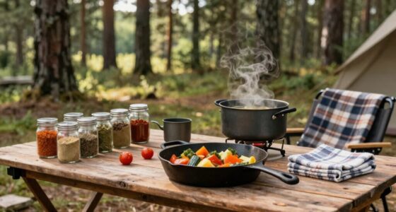 organized outdoor meal preparation