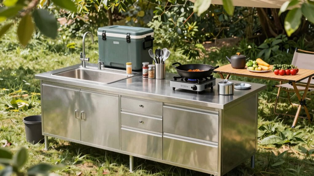 portable organized camp kitchen