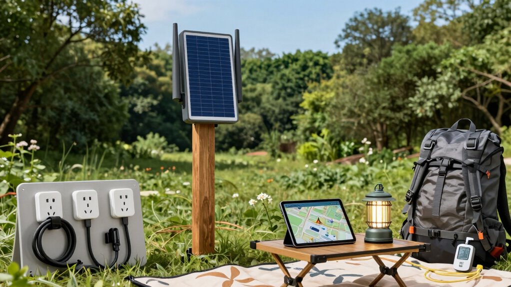 solar powered outdoor tech setup