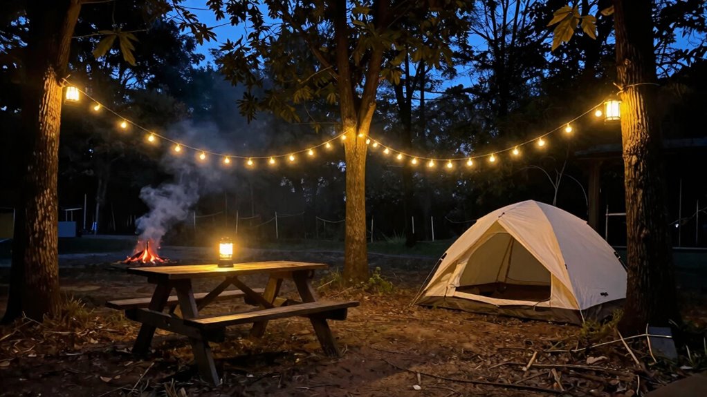 strategic outdoor campsite lighting
