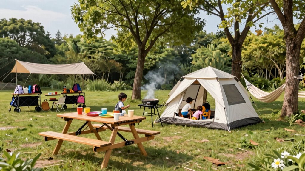 family camping safety and organization
