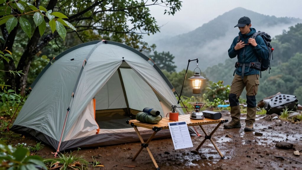 organize gear for weather
