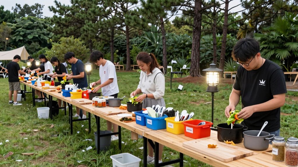 organized camping prep stations