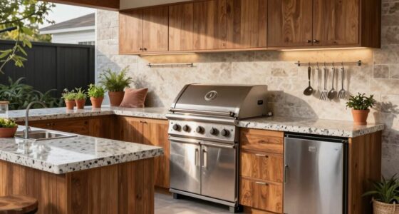 organized outdoor cooking space