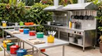 organized outdoor cooking spaces