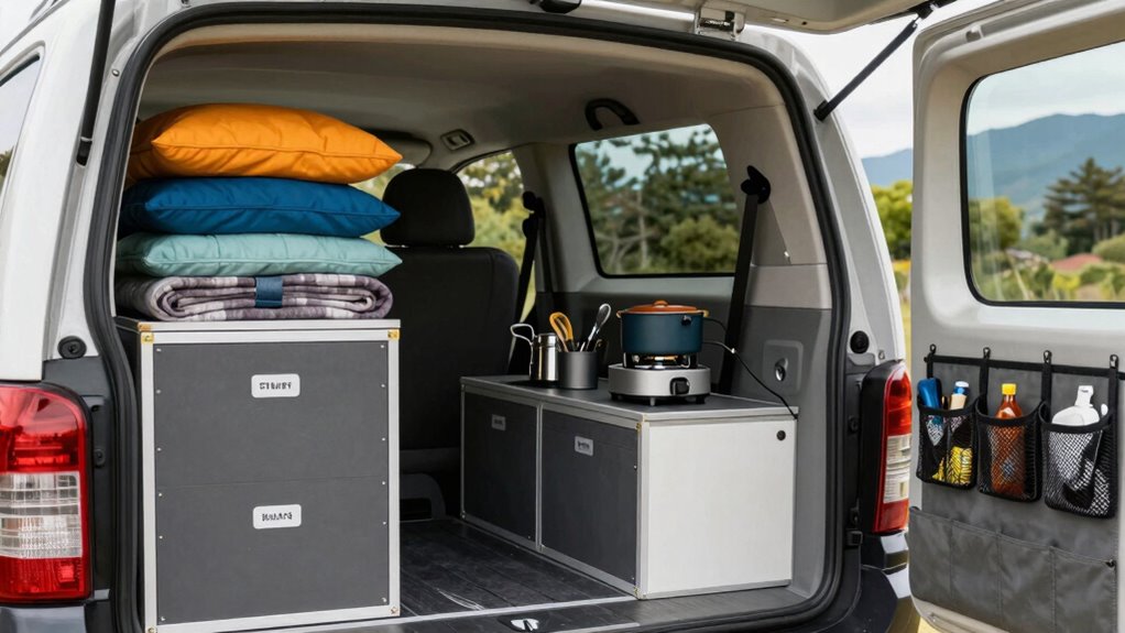 organized vehicle camping essentials