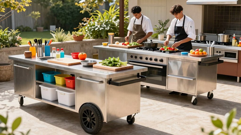 outdoor kitchen organization and sanitation