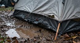 rain reveals campsite flaws