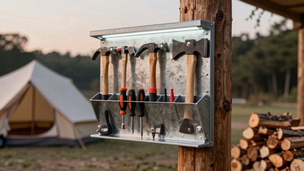 secure organized campsite tools