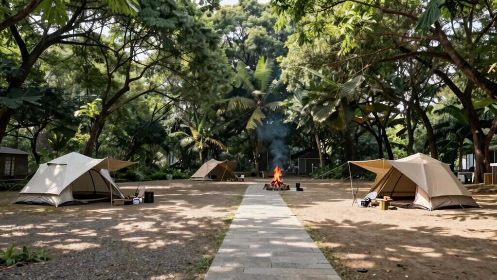 thoughtful campsite layout enhances ambiance