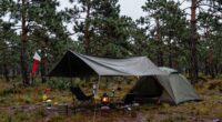 weatherproof camping setup