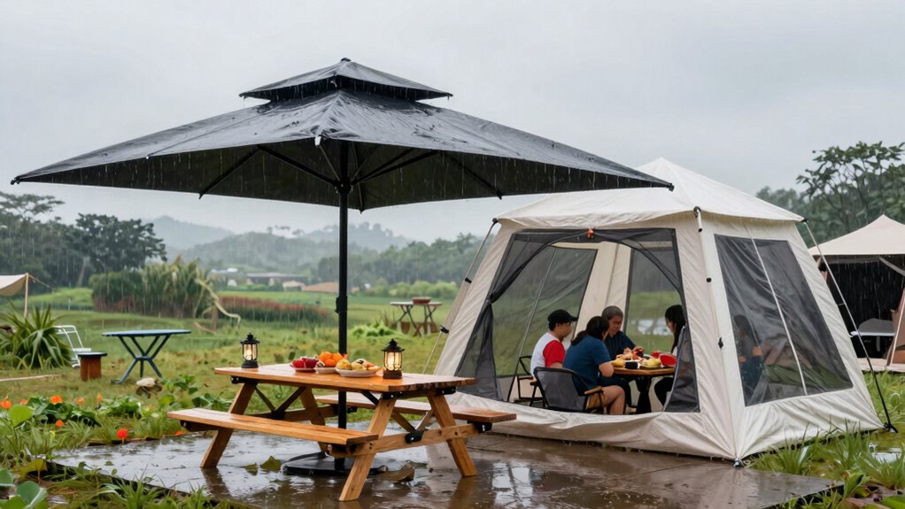 weatherproof outdoor shelter versatility