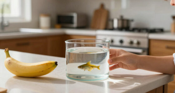 A 3 year old tadpole that didn't turn into a frog. Banana on left for scale.