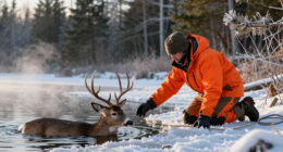 A Hunter’s Ethical Dilemma: The Buck I Was Snow Tracking Broke Through The Ice